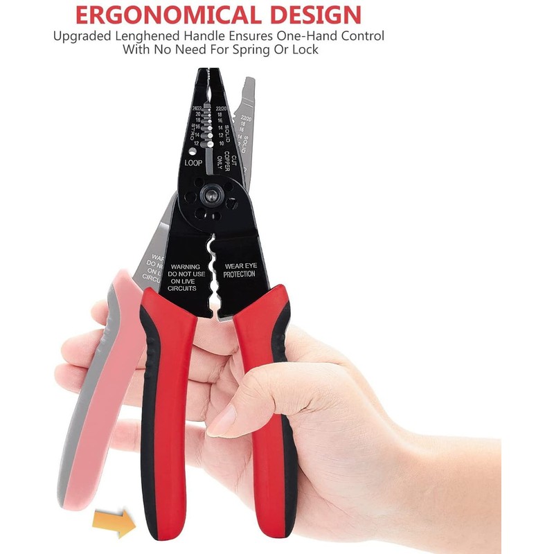 szhdxsy 8-Inch Multi-Tool Long Nose Wire Stripper/Crimper/ Bolt Cutter Multi-Purpose