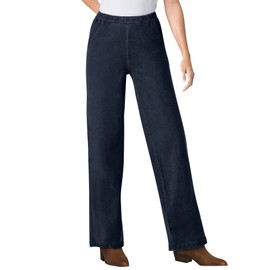 Woman Within Women's Plus Size Petite Wide Leg Fineline Denim Jean - 20 WP, Indigo