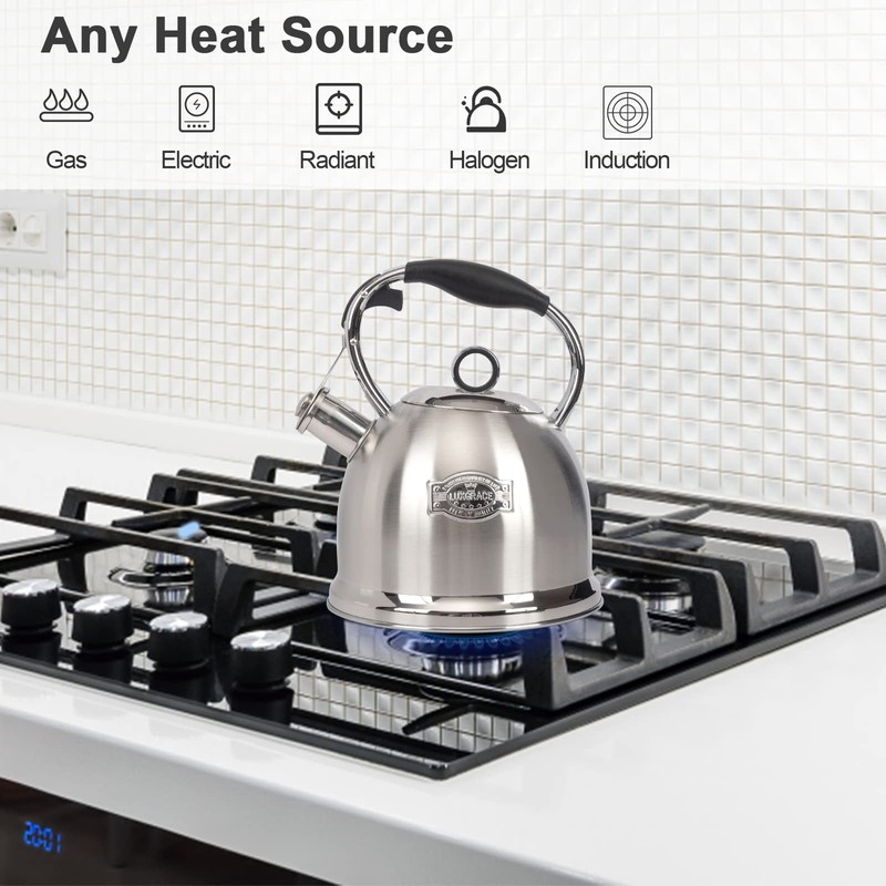 Tea Kettle for Stovetop, Food Grade Stainless Steel Water Kettle,