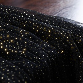 SAYUAN 60" x 8 Yards Glitter Tulle Fabric Rolls for Bridal Veil Tutu Skirts Tulle Bolt Ribbons DIY Sewing Crafts Wedding Arch Bridal Showers Decoration Photography - Black