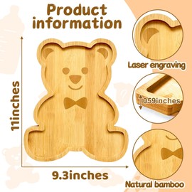 Charcuterie Board Platter Bear Baby Shower Food Trays Wooden Trays Wood Baby Charcuterie Board Tray Large Serving Tray Fillable Box for Food Snack Fruit Birthday Party Decorative Platter