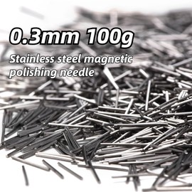 100g Stainless Steel Jewelry Polisher Finishing Pin Polishing Media Pins Magnetic Tumbler, Tiny Pins Tightest Areas for Tumbler and Polisher Work, 0.3mm Diameter