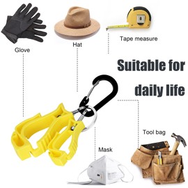 NANHONG 6 Pieces Glove Clips for Work Glove Holder Clip, Construction Worker for Glasses Helmets Gloves Holder Clip, Gloves Clips for Duty Belt Accessories, Outdoor Props Yellow