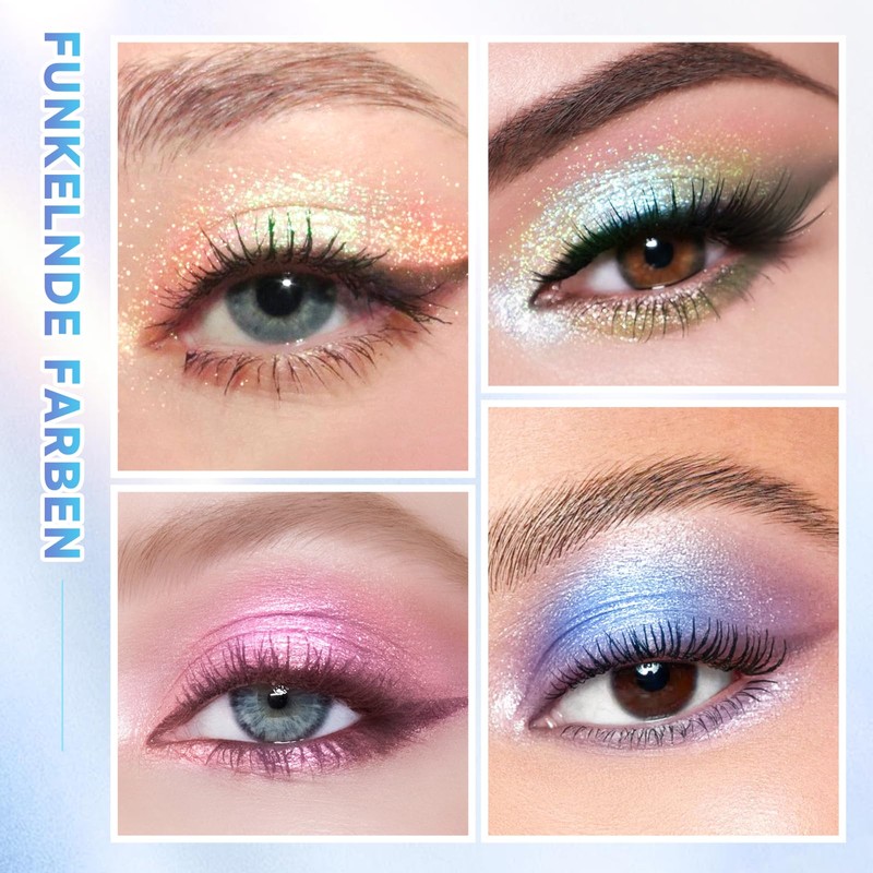 Noerrors Glitter Eyeshadow Palette 9 Colours Multichrome Eyeshadow Shimmer Holographic