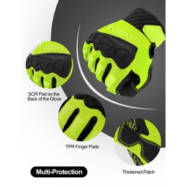 INBIKE Mountain Bike Gloves Cycling Mens MTB Bicycle Cycle for Men Road Padded Accessories Racing Gym Touchscreen Full Finger Womens Green L