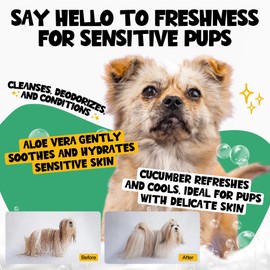 Roofus Dog Shampoo 1 Pack - Zesty Zoomies Sensitive Pet Shampoo for Deodorizing & Itching - Pets Hypoallergenic Shampoo for Skin Infections - Pet Shampoo Helps Shedding & Grooming Supplies