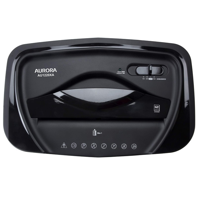 Aurora 12-Sheet Crosscut Paper and Credit Card Shredder with 5.2
