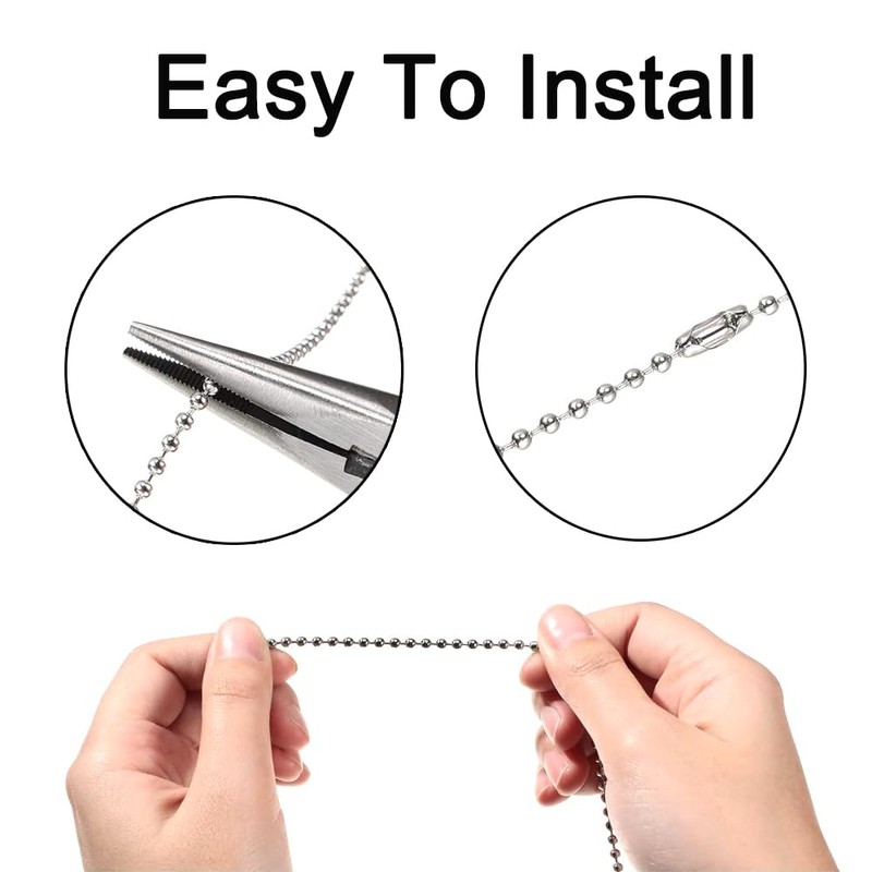 2Pcs 31m Ceiling Fan Pull Chain Light Ornament Extension Chains