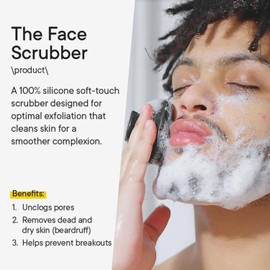 Cepillo de limpieza facial de silicona para hombres, cepillo de limpieza facial de silicona, cepillo de lavado facial manual impermeable, limpieza de la piel, cepillos faciales para limpieza y exfoliación (negro)