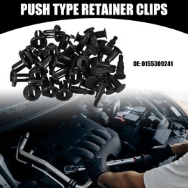Partuto Push Type Retainer Clips No.0155309241 - Car Inner Bumper Door Fender Fastener Rivet Kit - for Nissan 350Z 2003-2009 Plastic Black - 20 Pcs
