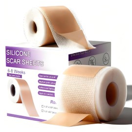 Rayyl Silicone Scar Sheets (1.6" x 60" Roll - 1.5M) - Advanced Silicone Scar Tape Roll Skin-Safe Flexible Strips for Smoother Looking Skin C-Section Recovery Everyday Scars Reusable Value Pack