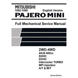 Mitsubishi Pajero Mini 660cc English Mechanical Factory Service Manual