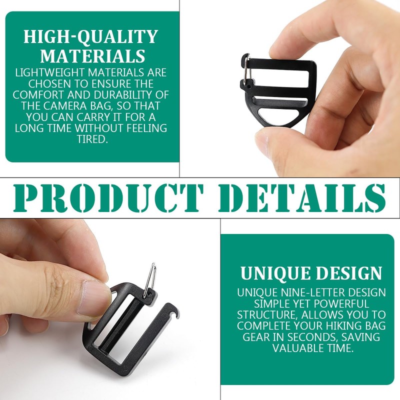 LNQ LUNIQI Pack of 20 Adjustable Buckles Webbing, 25mm Hardware