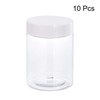 sourcing map Round Plastic Jars with White Screw Top Lid,