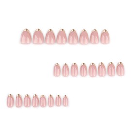 BHIDENAW Short Nail Tips, 24 Pieces, Nail Tips, Popular, Japanese Style, Cute, Simple, Stylish, Coming-of-Age Ceremonies, School Entrance Ceremonies, Graduation Ceremonies, Weddings, Parties, Can Do