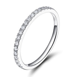 Women's Eternity Engagement/Wedding/Memory Ring, 925 Silver, Cubic Zirconia, 925 Sterling Silver