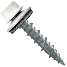 Metal Roofing Screws: (250) 10 x 1 Bone White Hex Head Sheet Metal Roof Screw. Self Starting Metal to Wood siding Screws. EPDM Washer. Colored Head (CASE)