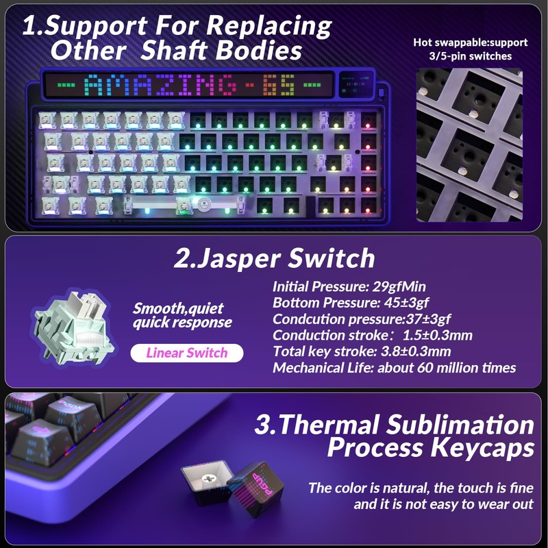 CORBOBO X LEOBOG AMG65 Wireless Mechanical Keyboard, 60% Hot-Swappable Keyboard,