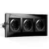 CNBINGO Triple Socket Flush-Mounted with Claws, Schuko Socket Tempered Glass