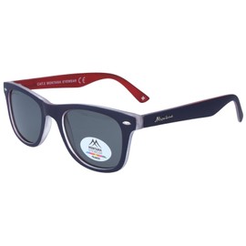 Modern Montana Eyewear MP41J Polarising Sunglasses Made of Durable Plastic in Red/Dark Blue