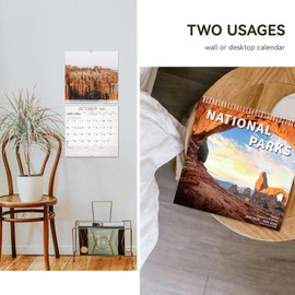 Ospelelf 2025 National Parks Wall Calendar 12'' x 12'', Sprial Hanging Calendar, 18 Month Calendar 2025-2026, Use Jan 2025 - June 2026