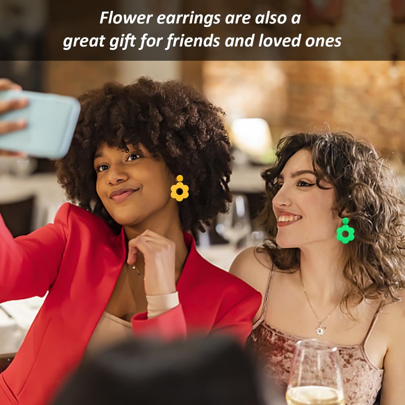 3 Pairs of Earrings, Yellow Earrings, Flower Earrings, Chrysanthemum Earrings,
