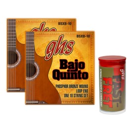 GHS Strings - BAJO QUINTO 10 STRING PHOSHOR BRONZE - 2 PACK (BSXB-10-2 SETS) Plus GHS Fast Fret
