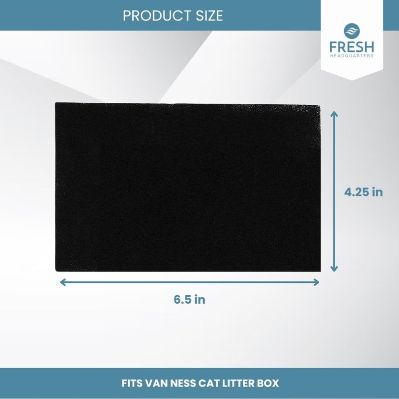 Fresh Headquarters 6-Pack Activated Carbon Filters for Litter Box -