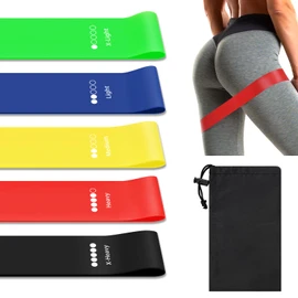 IEOVIEE Gomas Elásticas Musculación, 5 Niveles de Resistencia, para Yoga, Entrenamientos de Fuerza y Pilates, con Guía de Entrenamiento y Bolsa de Almacenamiento