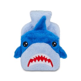 SJ GANG STYLE JAM GANG Borsa dell'acqua calda morbida, Tema Squalo, Blu, Pelosa, Borsa acqua calda interna inclusa, Per bambini e adulti, Idea regalo