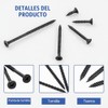 Tornillos para madera, 168 unidades, cabeza plana negra #6