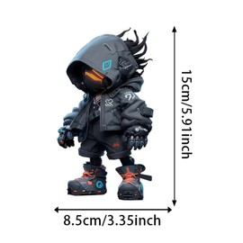 2pcs Fully Armed Anime Boy Car Stickers 3.35"x5.91", Cool Waterproof Vinyl Decals for Rear Windshield, Truck, Laptop, Cars, Laptops, Bumpers, Helmets |#AZ209