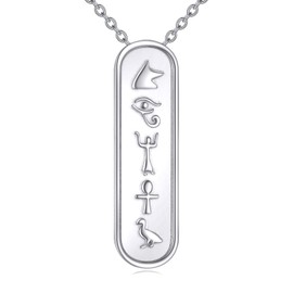 POPLYKE Egyptian Necklace for Women Sterling Silver Ankh Necklace Egypt Jwelry Gifts for Women Men Girls Boy