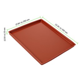 TAICHEUT 10 PCS Silicone Dehydrator Trays, 12 x 10 Inches Dehydrator Fruit Roll Sheets with Edge, Non-Stick Silicone Tray Liner for Fruit, Jerky, Meat and Yogurt, Brown