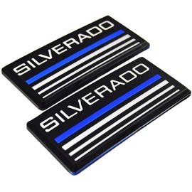 2X Cab Emblem Badge Side Roof Pillar Decal Plate Compatible for Chevy Silverado 88-98 90 91 Suburban Tahoe (Blue)
