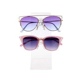 MOOCA Premium Acrylic Sunglasses and Eyeglasses Display Stand Rack, Sunglass Holder, Eyewear Organizer Holder, Eyeglass Stand, Fit for All Glass Sizes, 2 Frames