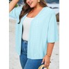 Eytino Women Plus Size Summer Cardigan Half Sleeve Knitted Jacquard