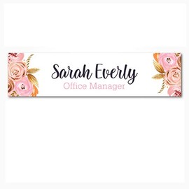 ExcelMark 2” X 8” Floral Designer Name Plate (Style 7)