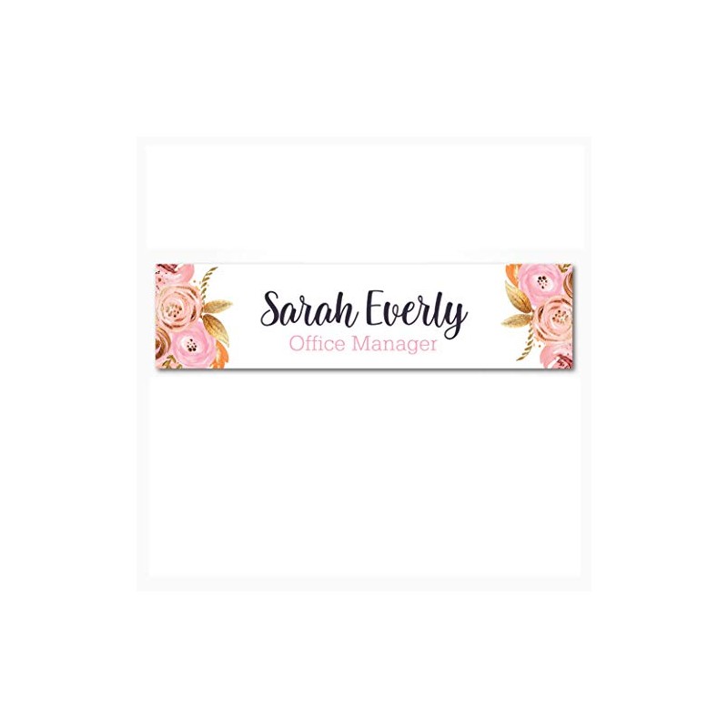 ExcelMark 2” X 8” Floral Designer Name Plate (Style 7)