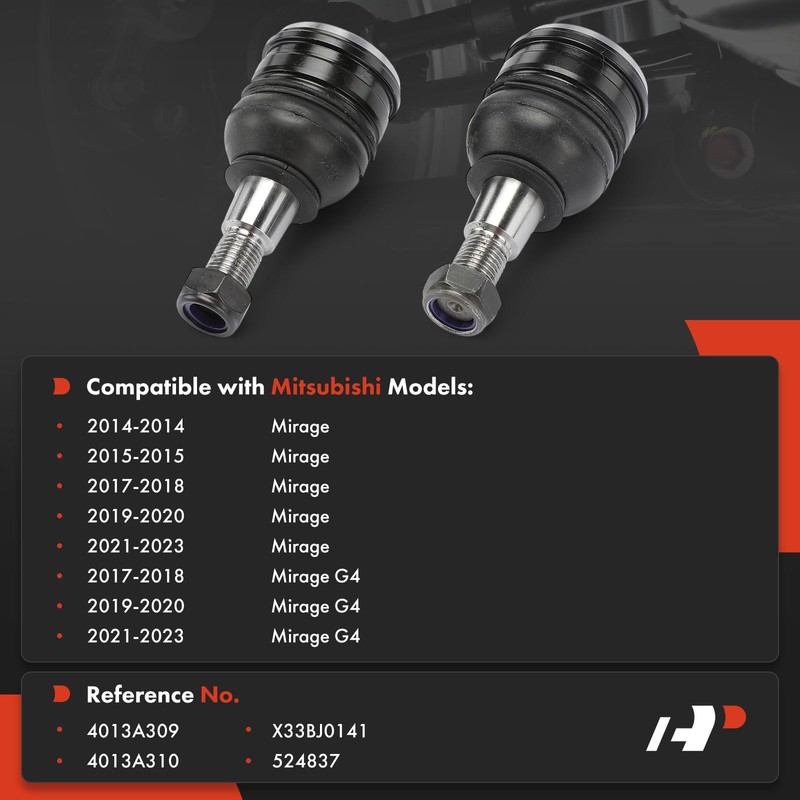 A-Premium 2 x Front Lower Ball Joints, Compatible with Mitsubishi