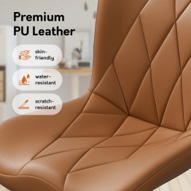 Unbranded Armless Desk Chair Morden Home Office Chair no Arms Rocking Computer Chair Brown