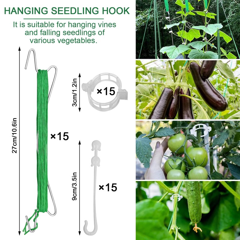 LFBEST Tomato Hooks Set, 15 Pieces Tomato Hooks Metal with