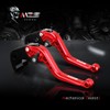 MZS Red Motorcycle Brake Clutch Levers Short Adjustable CNC Compatible