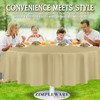 ZIMPLEWARE Premium Beige Plastic Table Cloth Disposable (12 Pack) Round