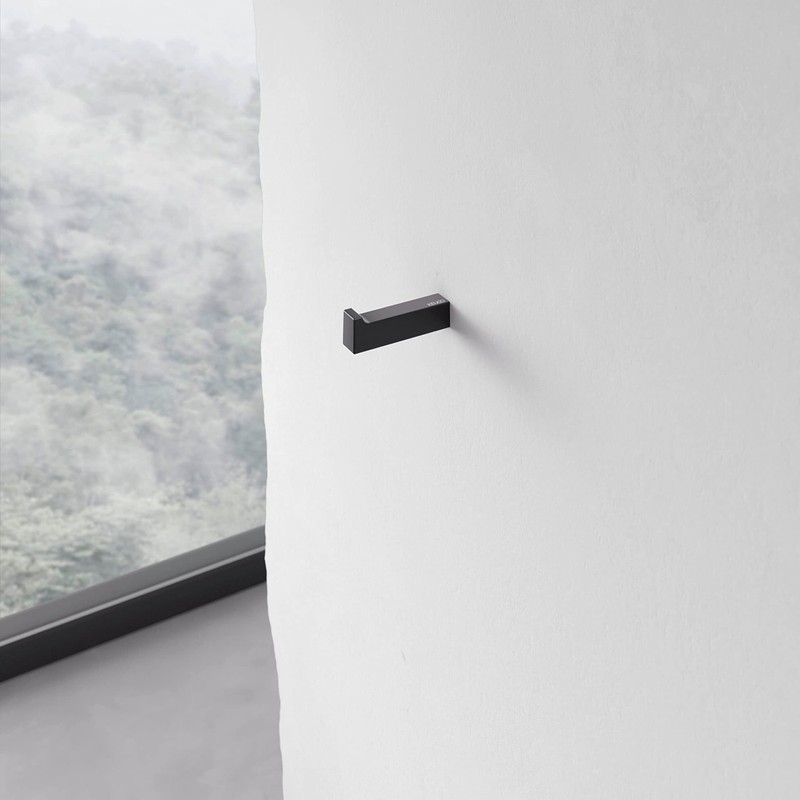 Keuco Metal Robe Hook, Matt Black, Square, Bathroom or Sauna,