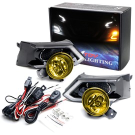 iJDMTOY Switchback LED Daytime Running Light Kit & Yellow Lens Fog Light Combo Compatible With 2019-2022 Nissan Altima, Includes White/Amber LED DRL, Pair Halogen Fog Lights, Bezels & Wiring, Switch