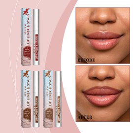 3Pcs Lip Stain - Lip Liner Stain, Natural Long Lasting Lip Stain Peel Off, Waterproof Stay On All Day, Transfer-Proof, Highly Pigmented, Instant Peel Off lipstick (Coffee & Cocoa & Rose)