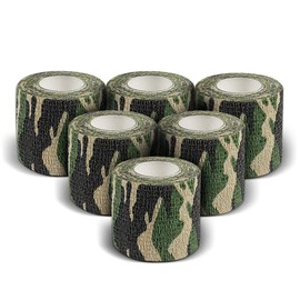 AIRSSON 6 Rolls Camo Tape Camouflage Form Wrap 1.96'' x 177'' Self-Adhesive Camo Stretch Bandage for Flashlights Bicycle Camera
