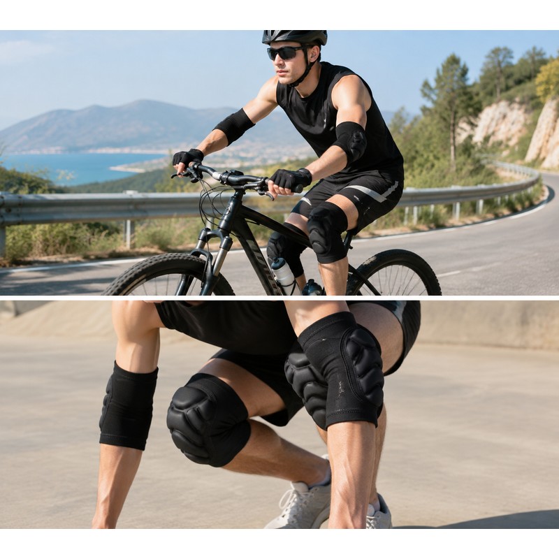Protective Knee and Elbow Pads for Sports – Shock-Absorbing Sponge