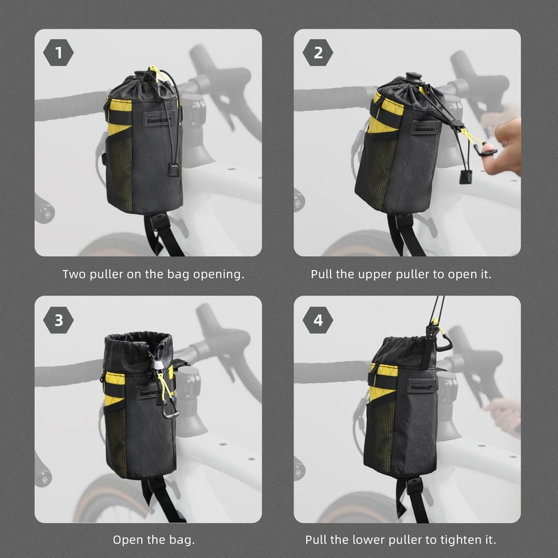 Bicycle Bottle Holder Bag, Waterproof & Insulated, Quick Release, 3-Point